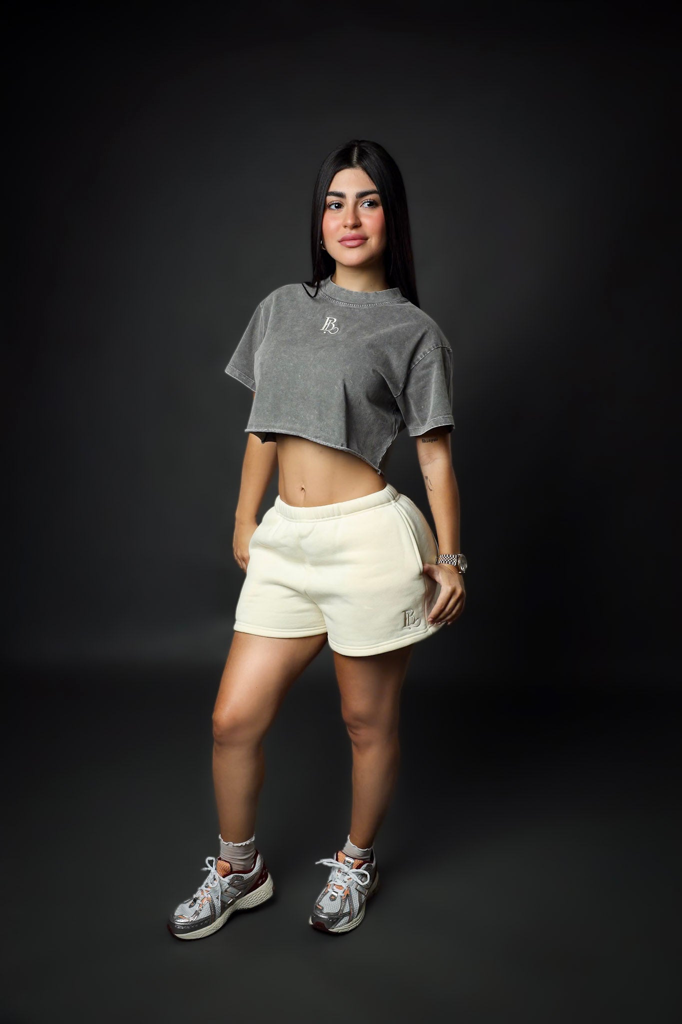Gray crop top